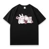 Cartoon Bunny Milk Tea Print Casual T-Shirt - Modakawa modakawa